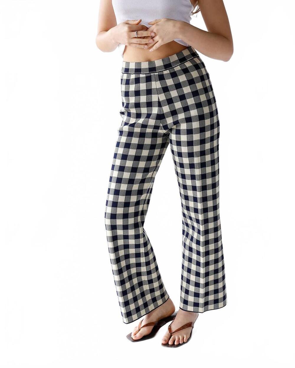 NEW LUCY PARIS gingham getaway pants in black